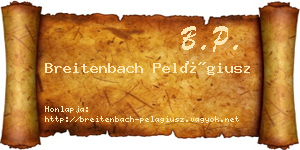 Breitenbach Pelágiusz névjegykártya